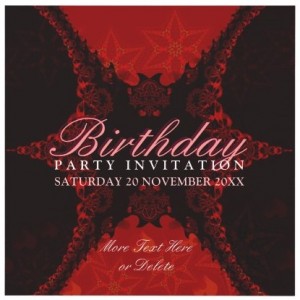 Dark Red Lace Exotic Birthday Party Invitation