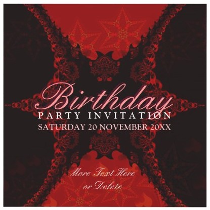 dark red  exotic lace birthday customizable invitations