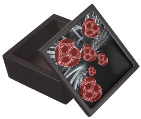 Floating Hearts fantasy magnetized lid gift box