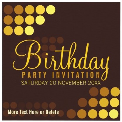 Funky Groove Gold Disco Party Birthday Invitations