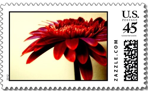 Red Gerbera USA Postage Stamp