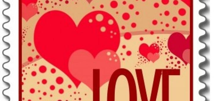 Love & Kisses Heart Bubbles Postage