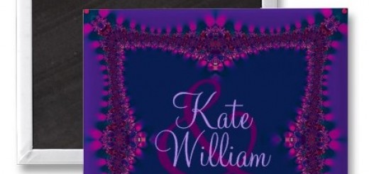 Purple+Pink Lace Save the Date Magnet
