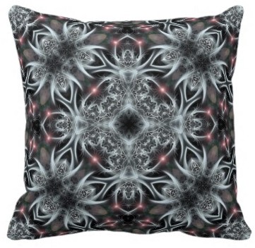 Silver Fantasy Fractal Geometric Art Jumbo Cushion