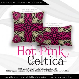 Celtica Hot Pink & Gold Big Cushions