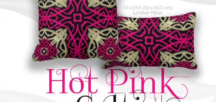Celtica Hot Pink & Gold Big Cushions