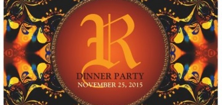 Tribal Batik Monogram Dinner party Invitation