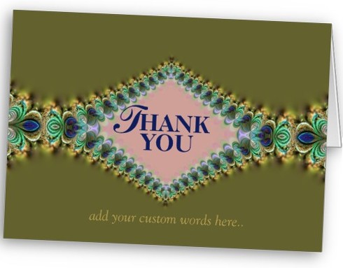 Peacock Lace Custom Thank You Card by Paperstation
