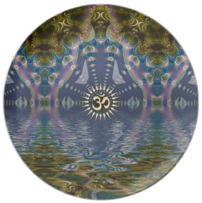 Spiritual Om Fractal Chakra Art Plate