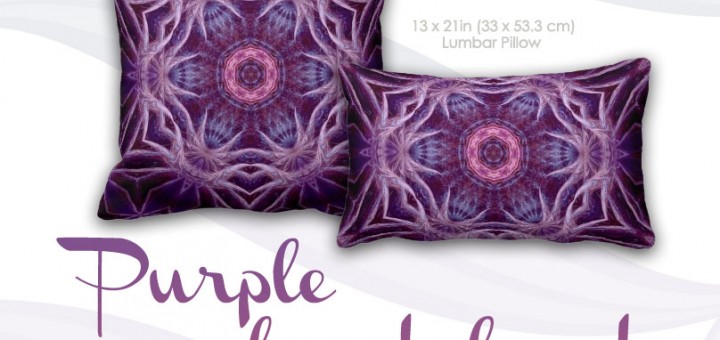 Purple Fractal Hexagon Star Purple lumbar and square Cushions