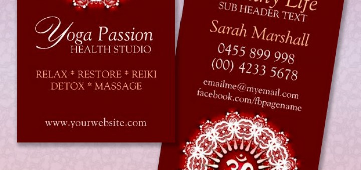 Yoga Om Passion New Age Business Cards