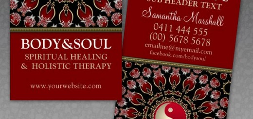 Red YinYang Eastern New Age Business Card template