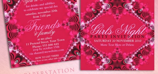 Lacy Pink Birthday Girls Night Out Party Invitations
