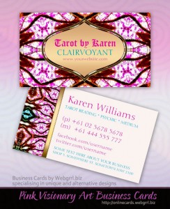 Pink Visionary Goddess Tarot New Age Custom Business Cards