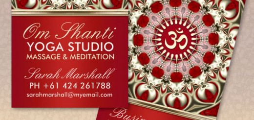 Om Shanti Yoga Studio customizable Business Card