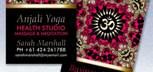 Anjali Yoga Eastern Aum Om New Age Business Card