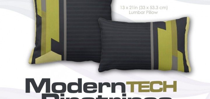 Modern Style Charcoal Pinstripe Green Cushions Pillows