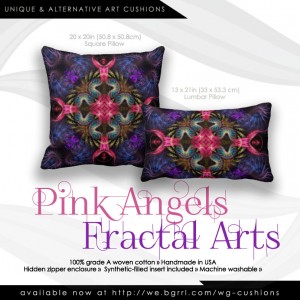 Pink Angels Wings Fantasy Purple Cushion Pillow