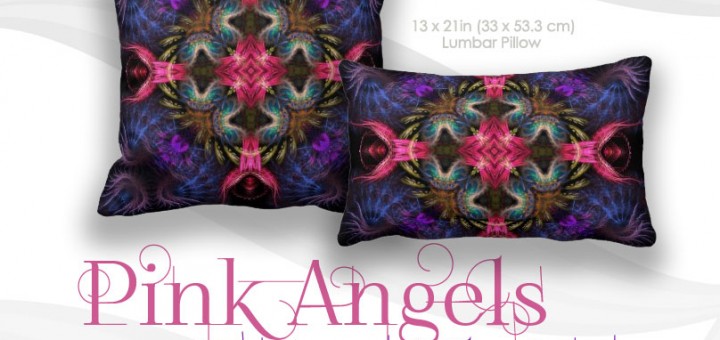 Pink Angels Wings Fantasy Purple Cushion Pillow