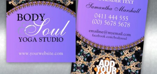 Tapestry Gems New Age Yoga Business Cards from onlinecards
