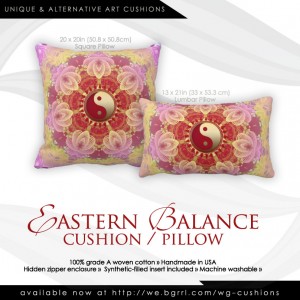 Feminine Pink Beauty New Age Yin Yang Cushions Pillow