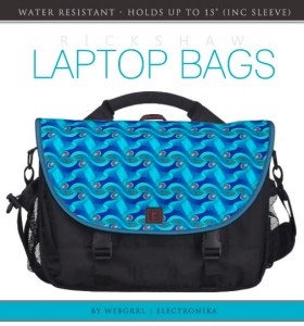 Sea Wavy Pattern Cool Blue Laptop Bag