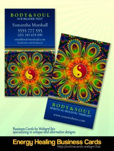 Fractal Therapy YinYang Energy Healing Business Cards