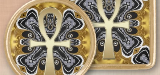 Golden Ankh symbol of life Tribal geometry pattern Custom Necklace
