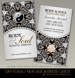 Eastern Healing Black Silver New Age Yin Yang symbol Business Card