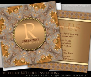 Moroccan Star Dinner Party Gold Invitation