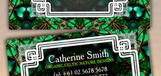 Organic Forest Green Gold Celtic Business Cards by onlinecards