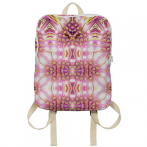 geometric pattern play with healing energy intention - in pink, yellow, gold and purple fuchsia backpack
