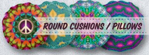 Artistry Round Pillows / Cushions by Webgrrl