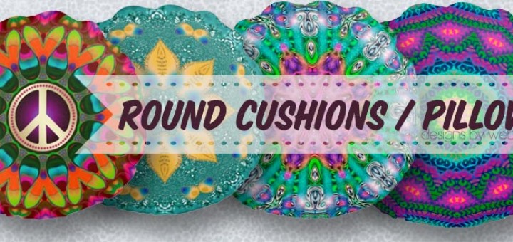 Artistry Round Pillows / Cushions by Webgrrl