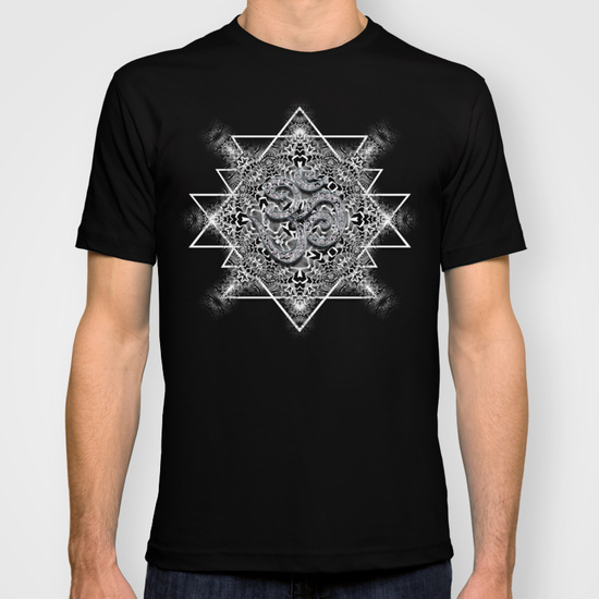 Om Geometry t-shirts | Black White Tribal T-Shirt | by Webgrrl.biz