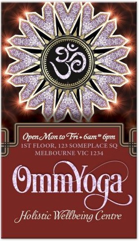 Lilac Sparkle OM Yoga Business Card