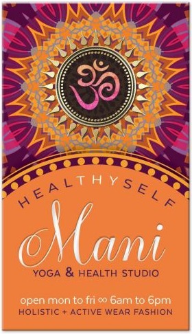 New Age Yoga Business Card   Fresh Energy Pink Orange Mandala