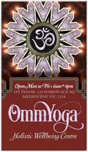 Lilac Sparkle OM Yoga Business Card