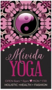 Mi Vida Yoga Pink Black Yin Yang Business Cards