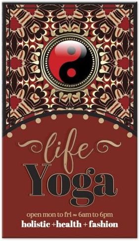 Red Gold Yin Yang Yoga Business Card