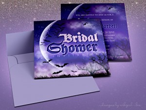 Halloween Bridal Shower Invitation template
