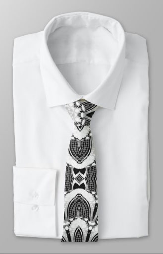 white_tribal_magic_pattern_neck_tie