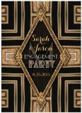 ArtDeco Modern Black Gold Engagement Party Card by AlternativeWeddings